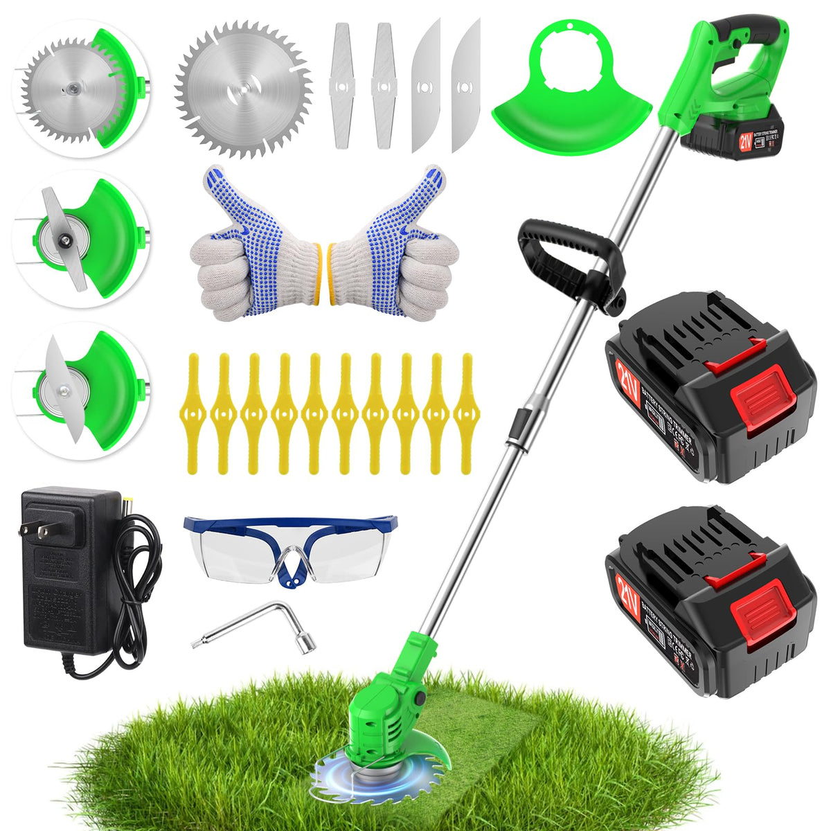 Xinweilan front view assembled cordless trimmer showing compact portability and versatility
