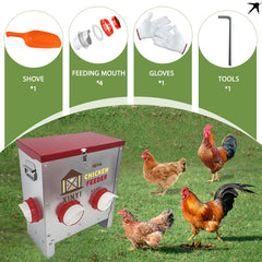 XINYI top lock detail demonstrating rodent-proof cover to protect feed from predators
