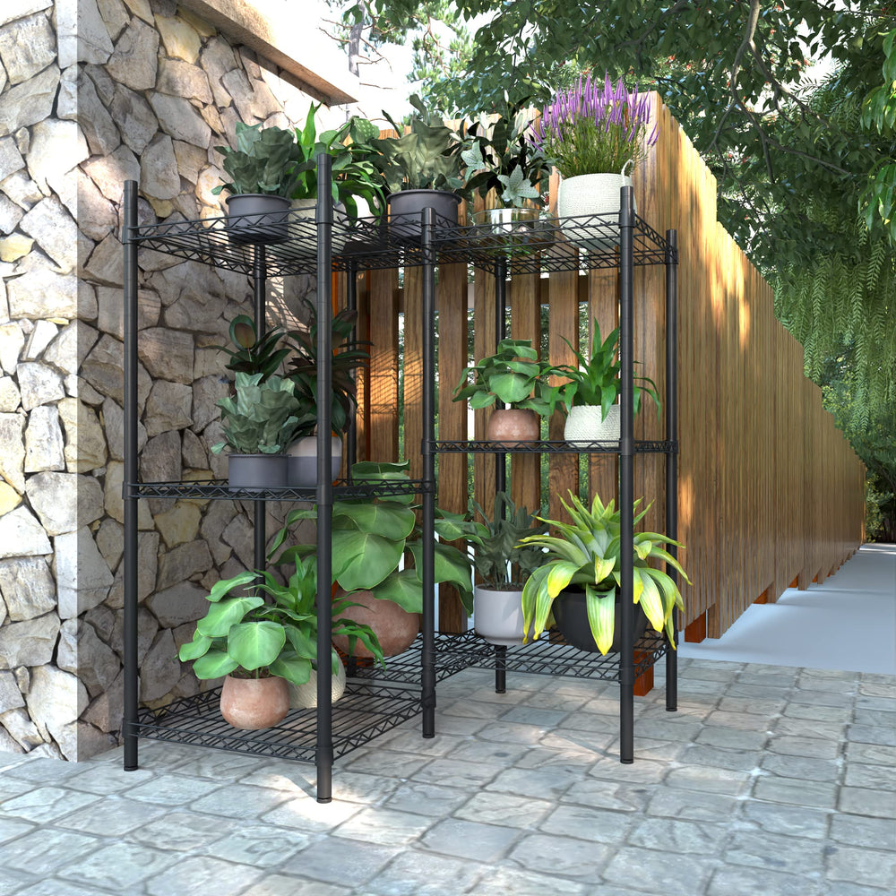 Xiofio in a corner illustrating vertical storage to maximize floor space benefit