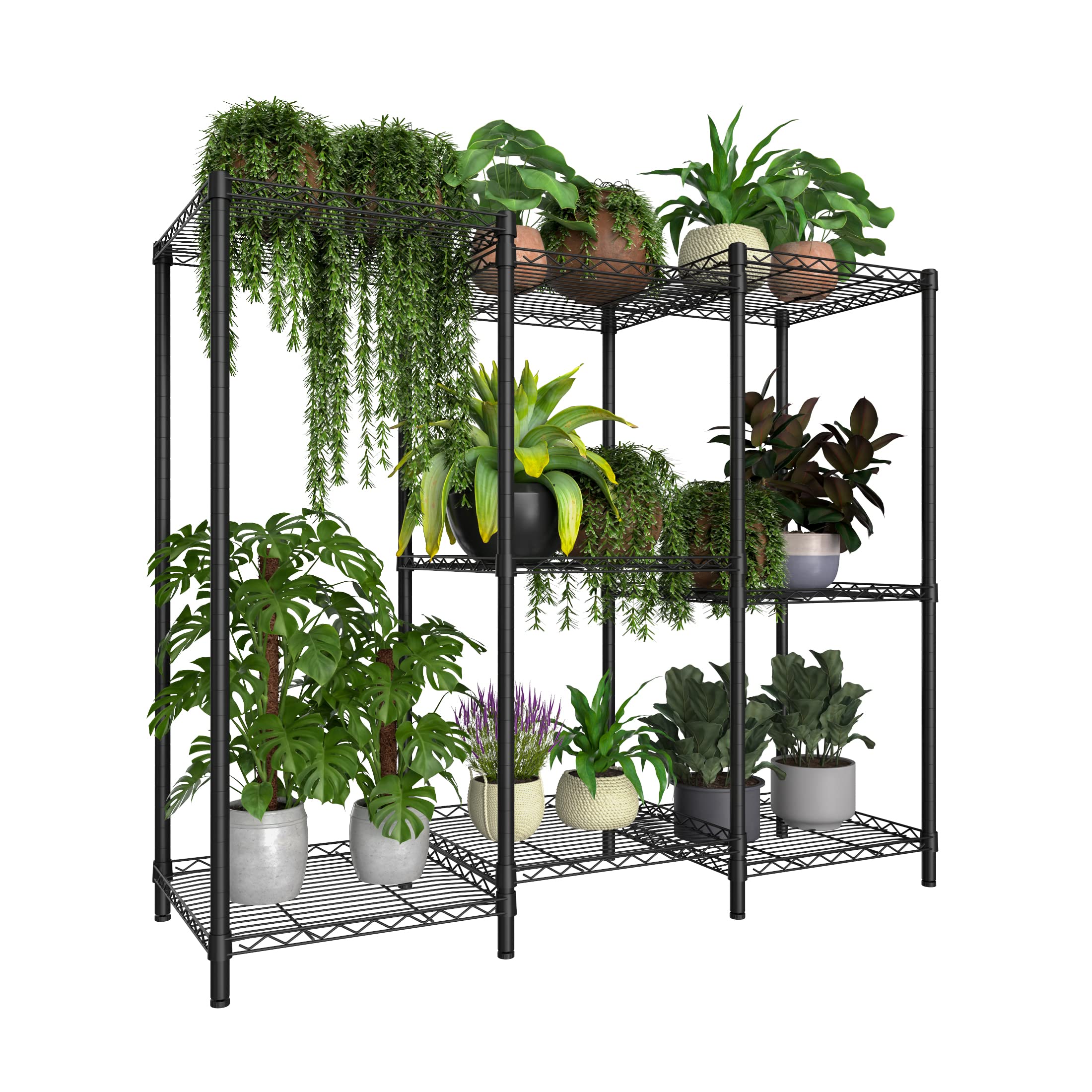 Xiofio front view of 8-tier plant stand showing sturdy multi-plant display benefit