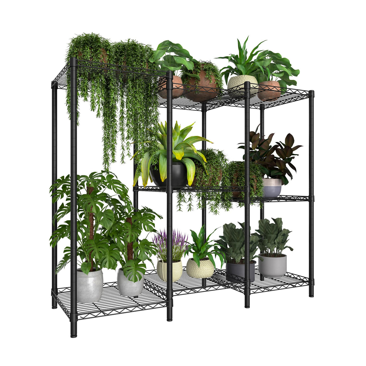 Xiofio front view of 8-tier plant stand showing sturdy multi-plant display benefit