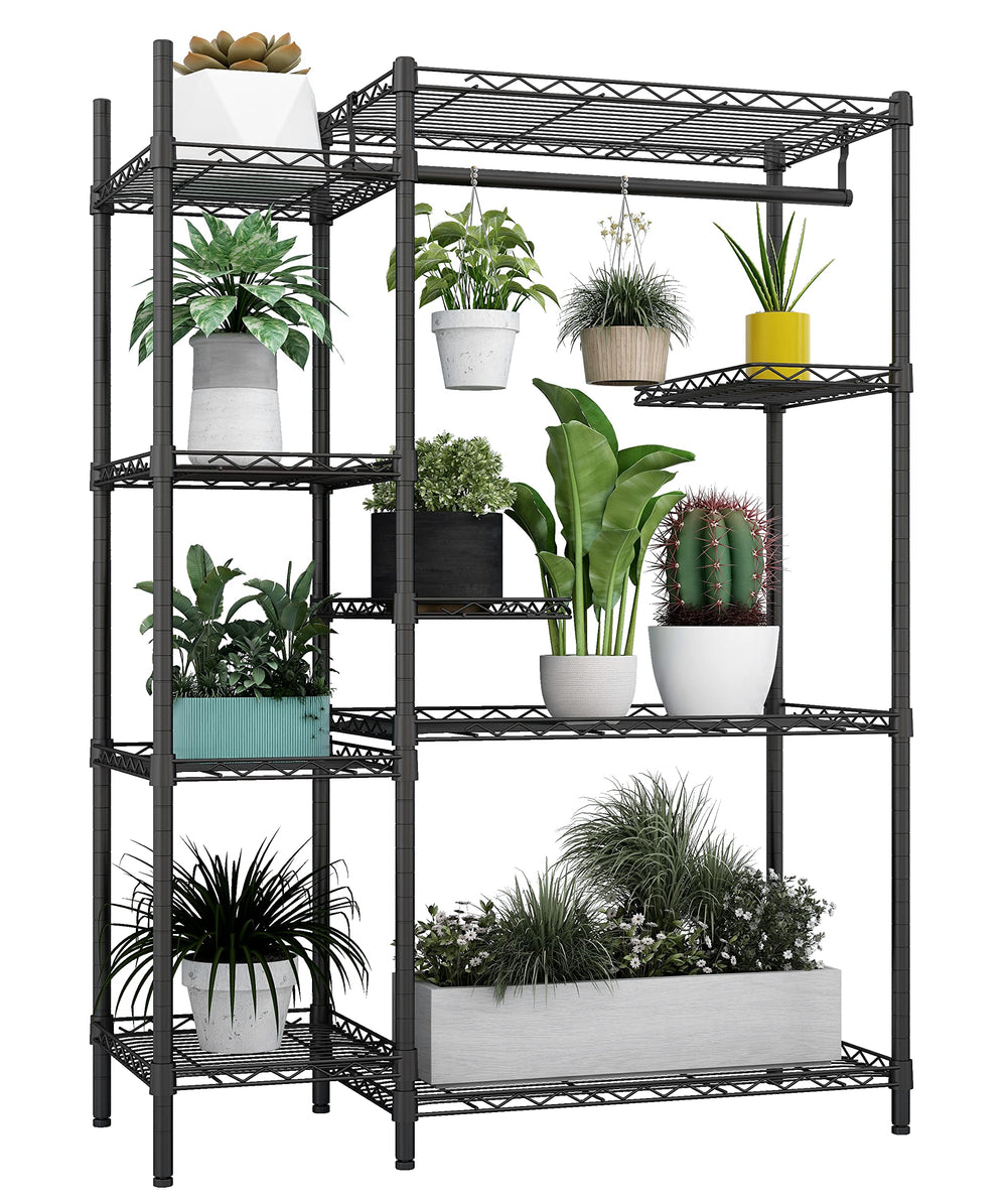 Xiofio front view of assembled plant stand showing organized vertical display and sturdiness