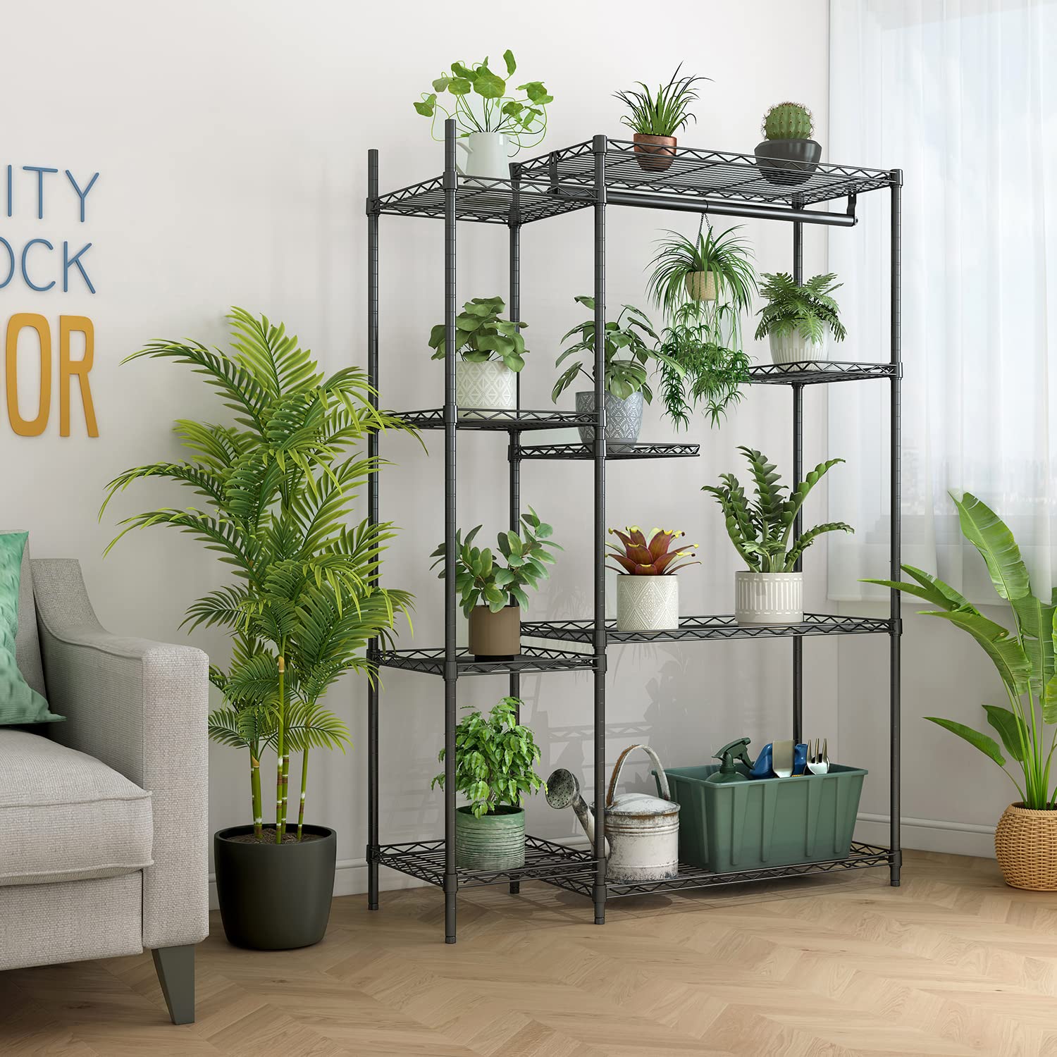 Xiofio shelf adjustment detail showing slip-sleeve lock for customizable shelf heights