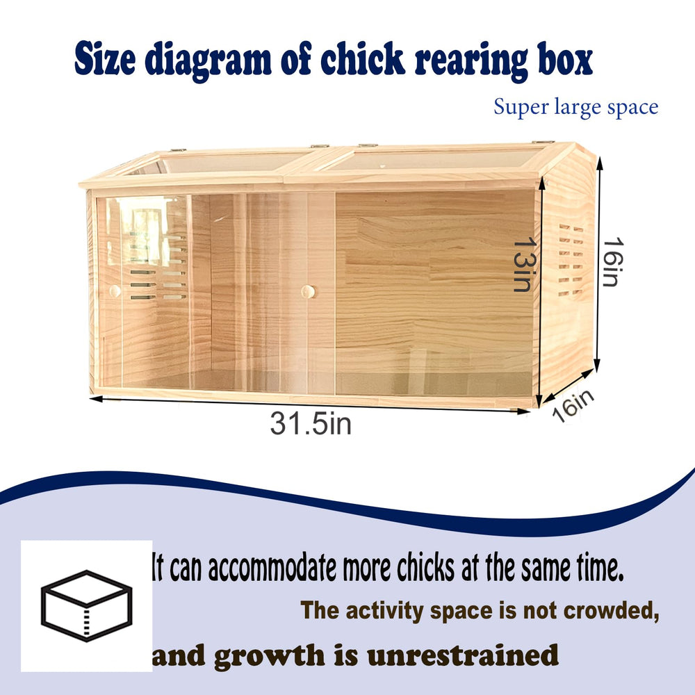XITIANKJ size comparison with chicks demonstrates roomy starter space
