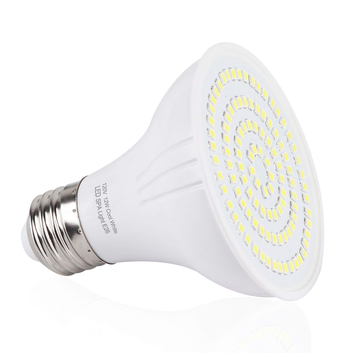 XIUBE PAR20 spa bulb front view showing compact daylight-white design and benefit bright illumination