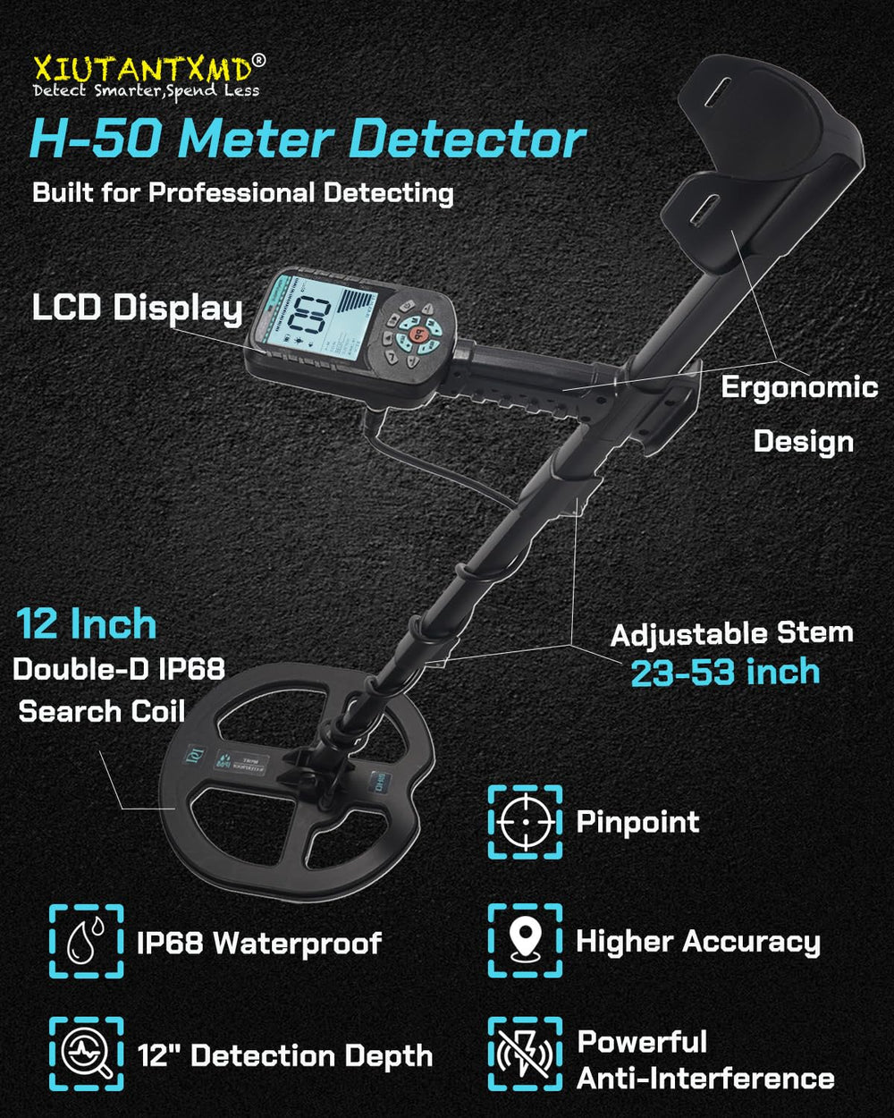 xiutantxmd H50 in use on a beach with user walking to show real-world beach performance