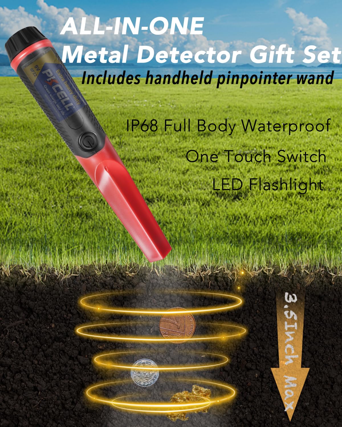 xiutantxmd handheld pinpointer with holster for faster target confirmation