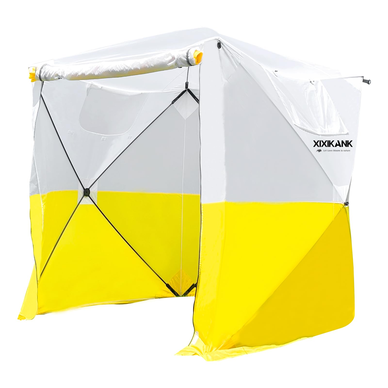 XIXIKANK front view of work tent showing weather protection and quick setup