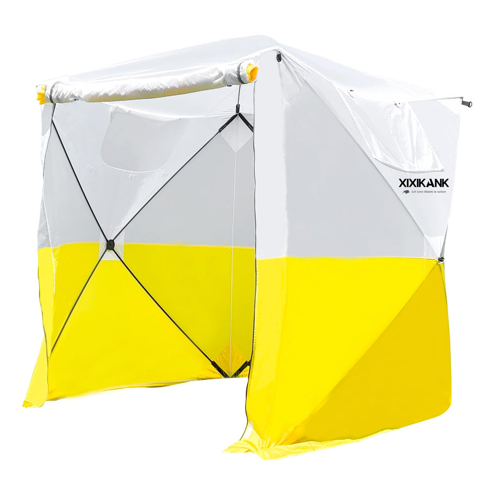 XIXIKANK front view of work tent showing weather protection and quick setup