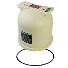XJJ almond lid front view showing a secure replacement cover and restored fit