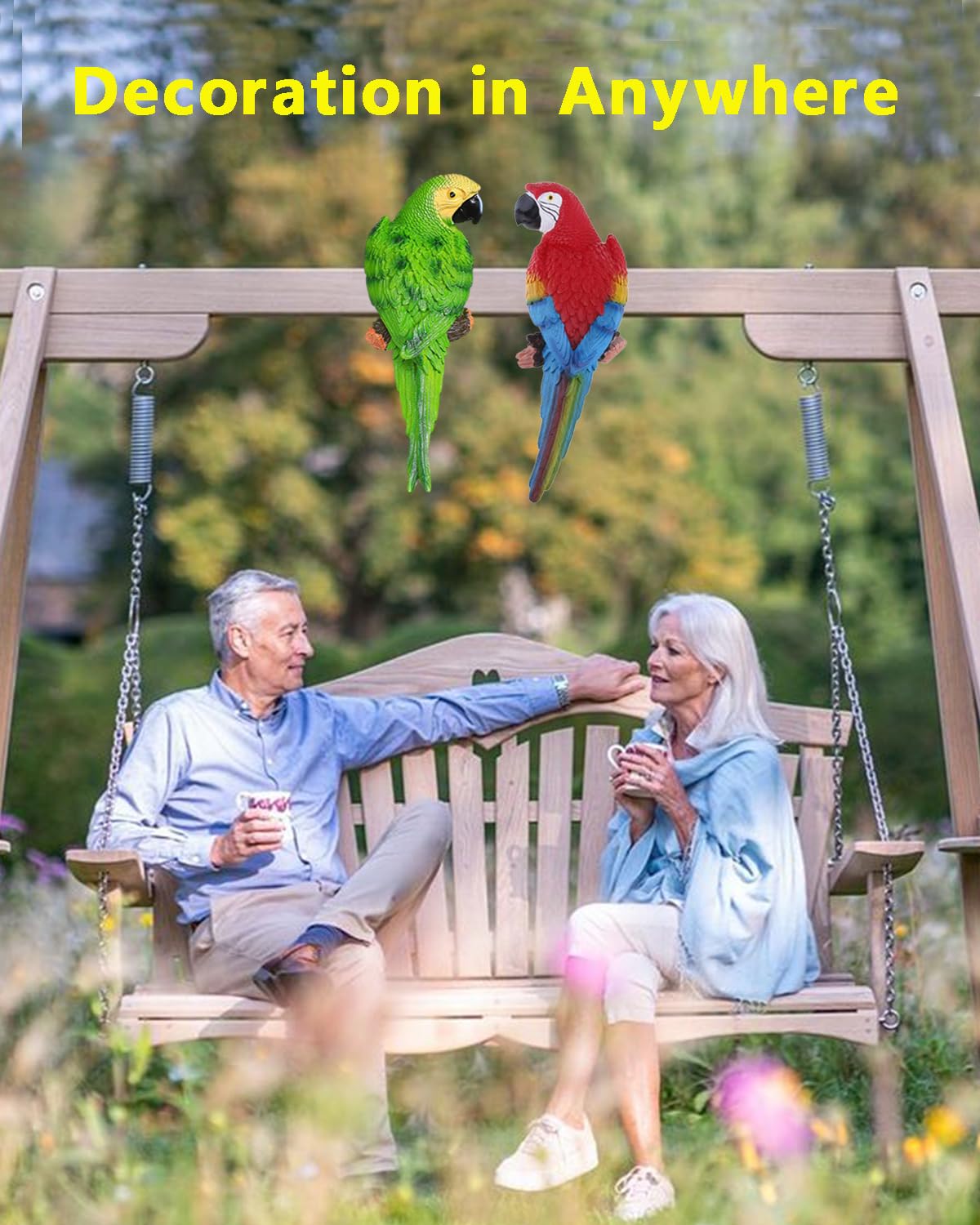 XKFLAUHM parrots staged poolside creating colorful tropical atmosphere