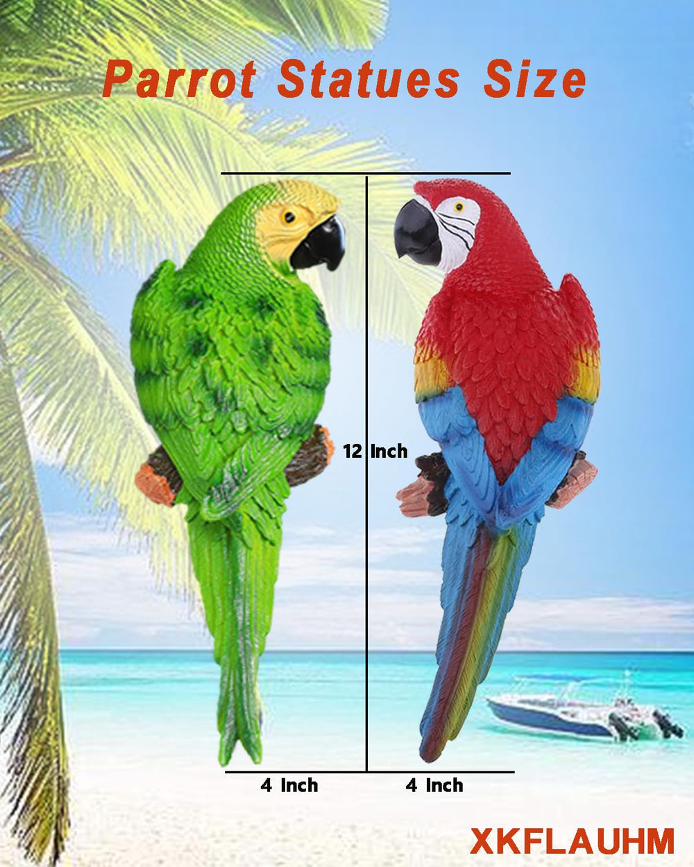 XKFLAUHM parrots on tiki bar adding festive flair and visual appeal