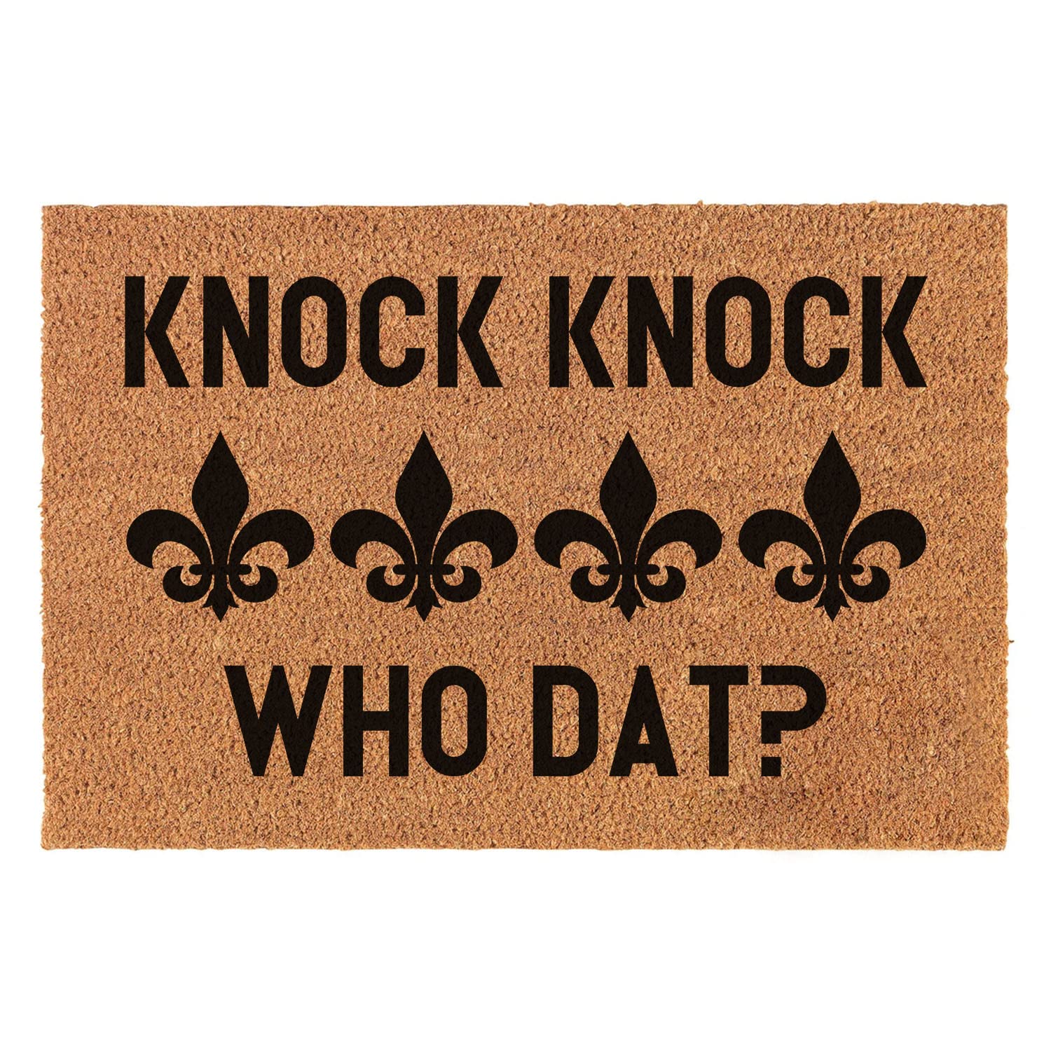 XLQHYH front view doormat showing welcoming design and dirt-scraping benefit
