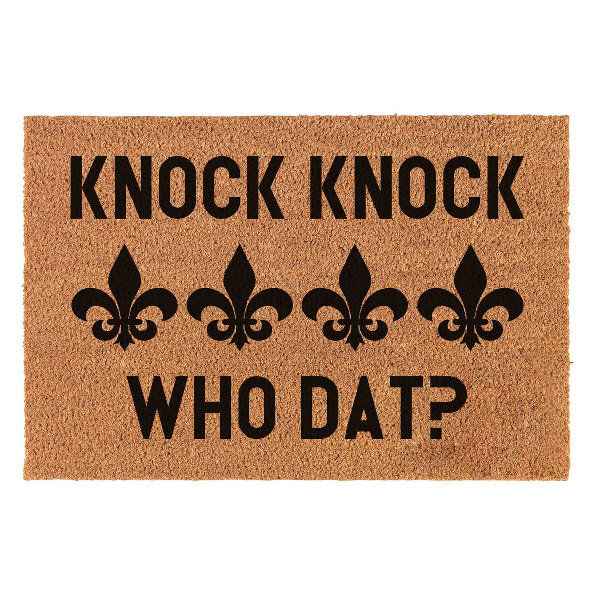 XLQHYH front view doormat showing welcoming design and dirt-scraping benefit
