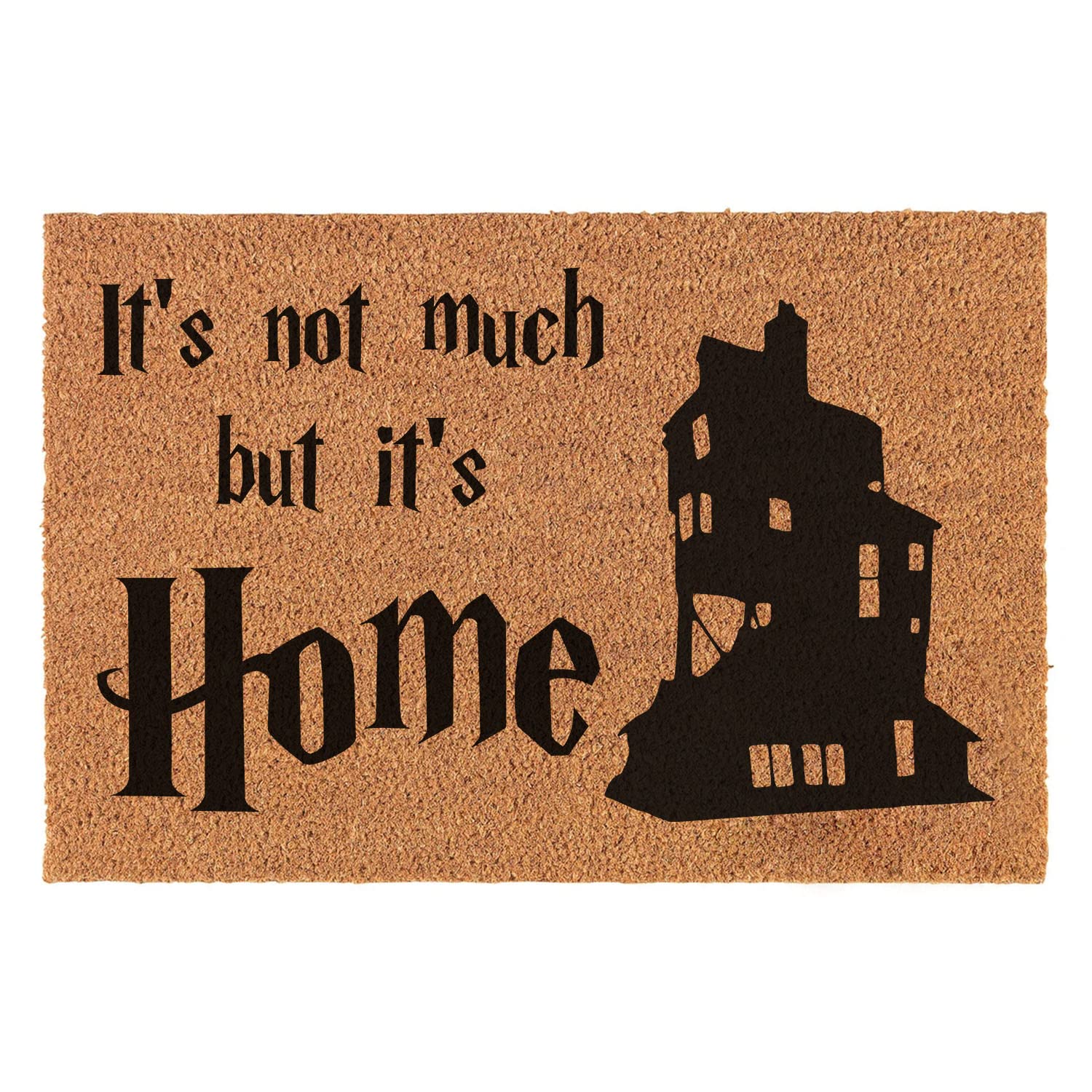 XLQHYH front view of welcome mat showing message and curb appeal benefit