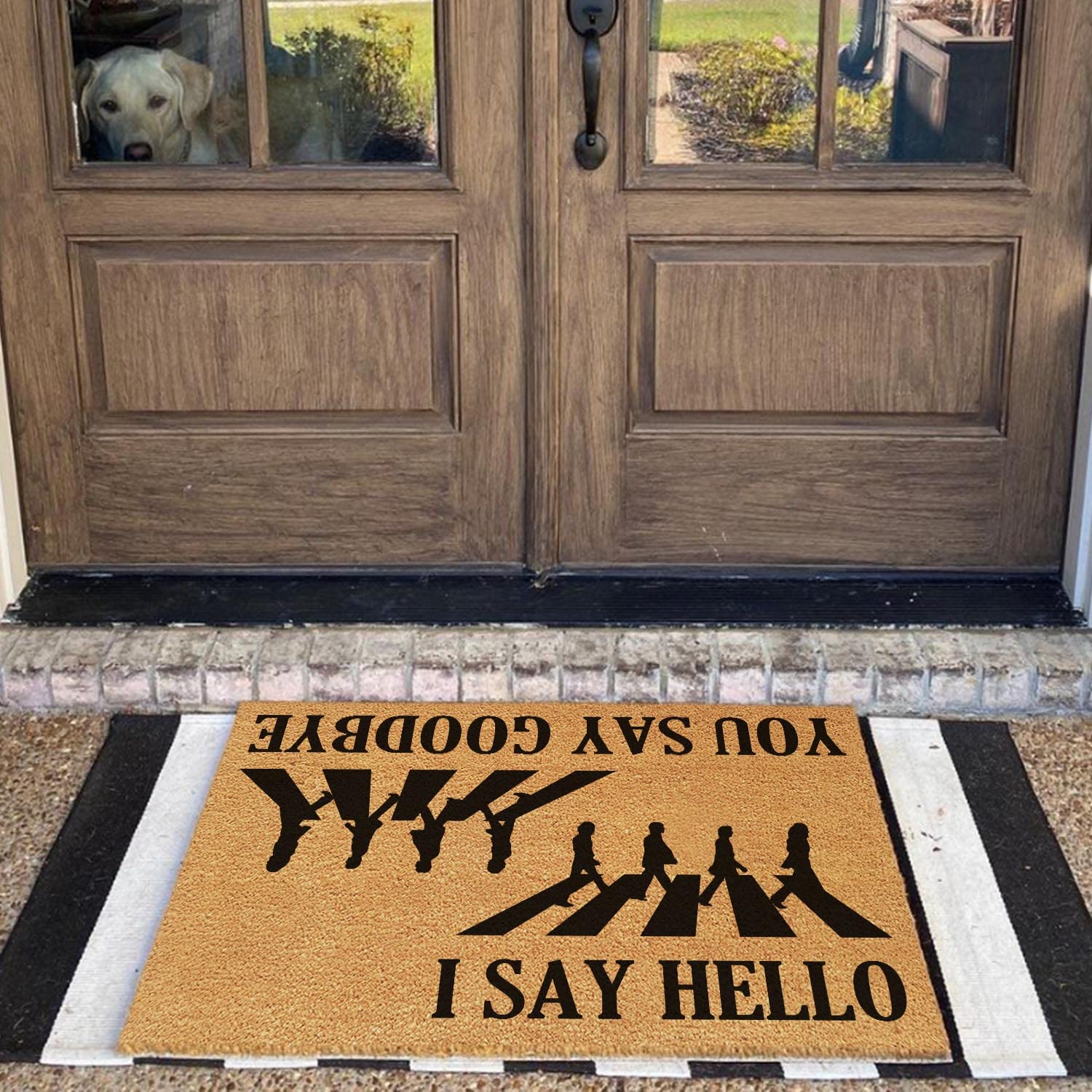 xlqhyh doormat in use at a porch entrance adding charm and dirt control
