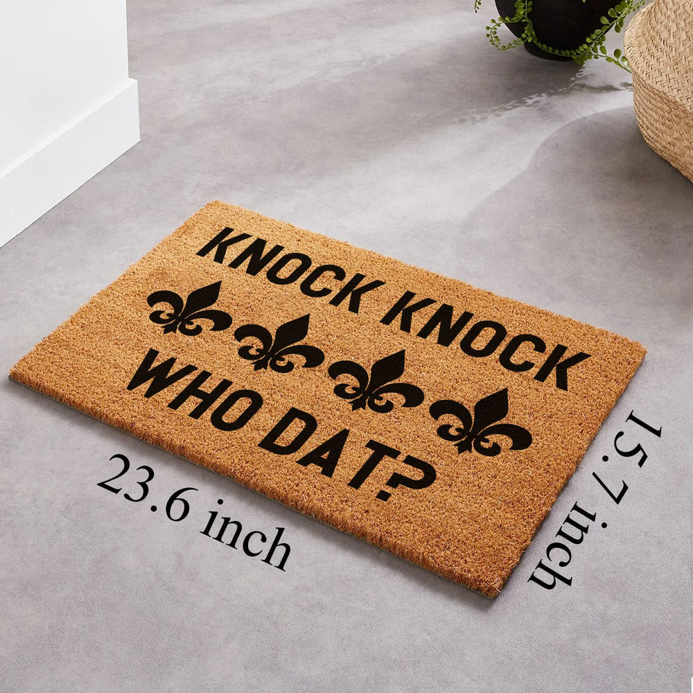 XLQHYH doormat at doorstep showing correct scale and fit
