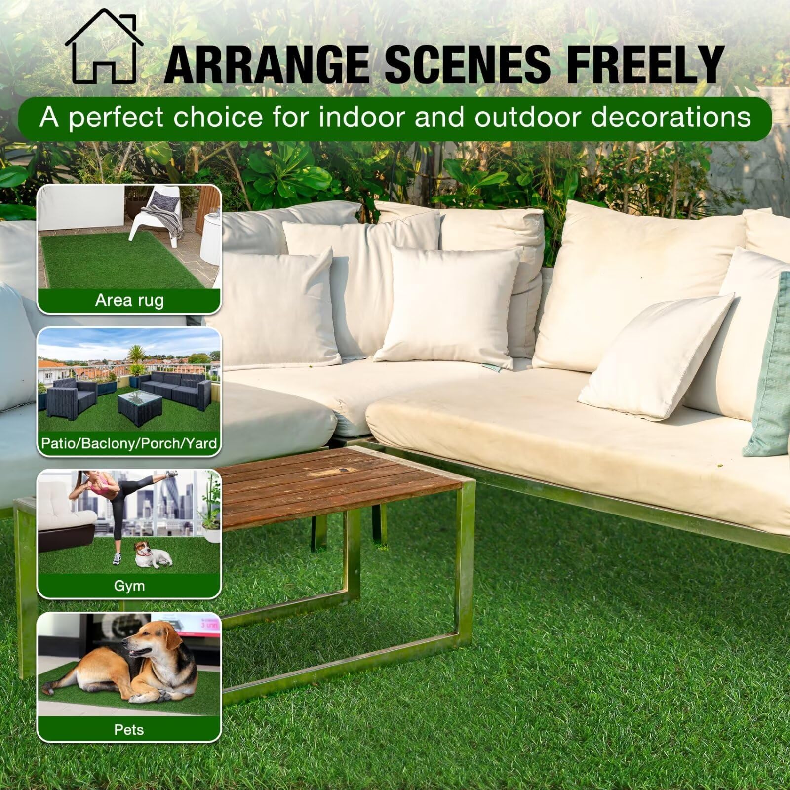 XLX TURF backing with drainage holes for fast drying and easy cleaning
