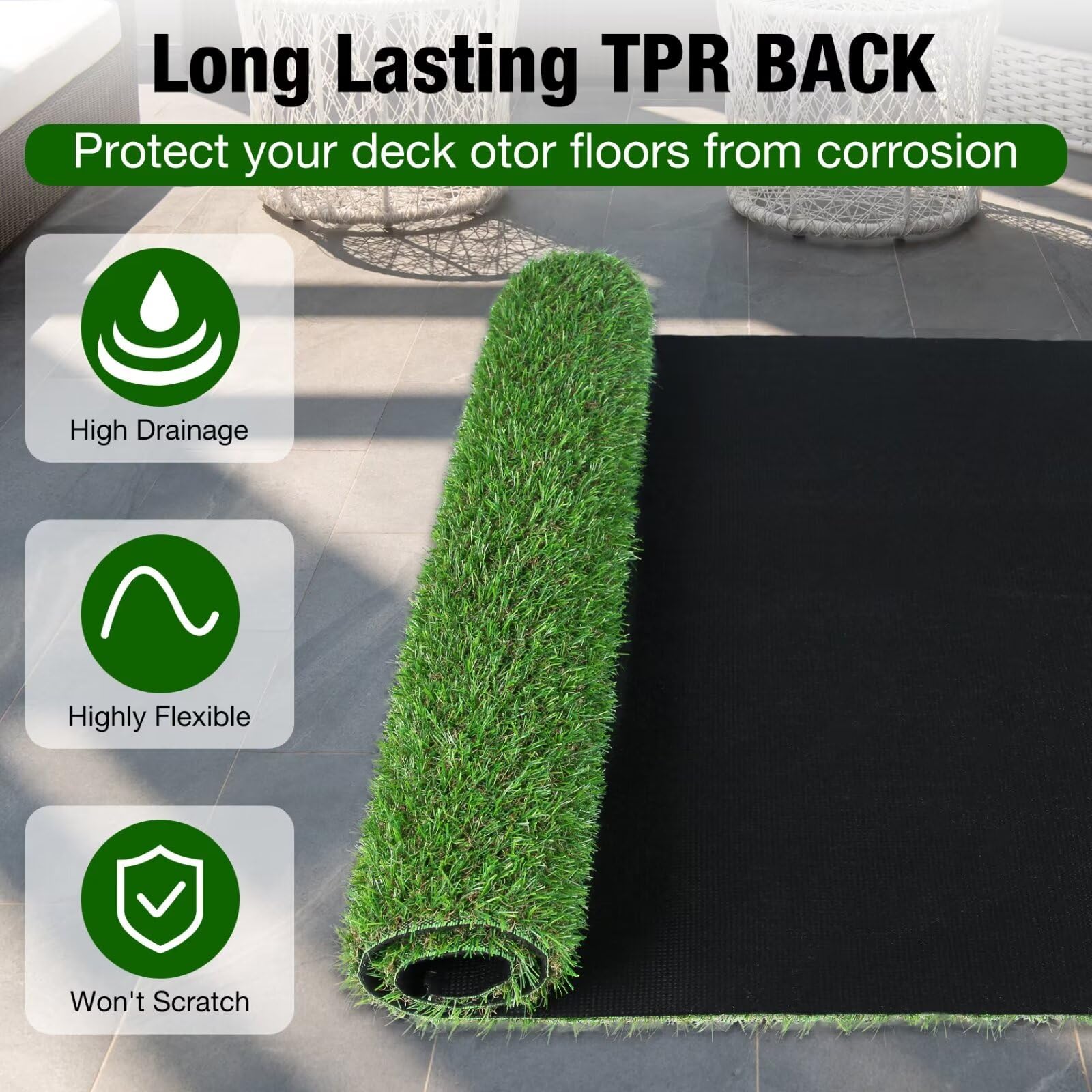XLX TURF with a dog resting to show pet-friendly comfort and durability