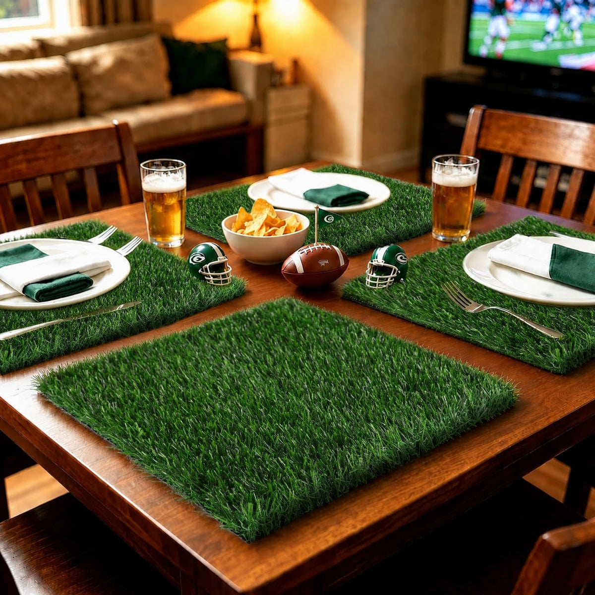 XLX TURF front pack of twelve grass squares showing neat stacking and reusable benefit