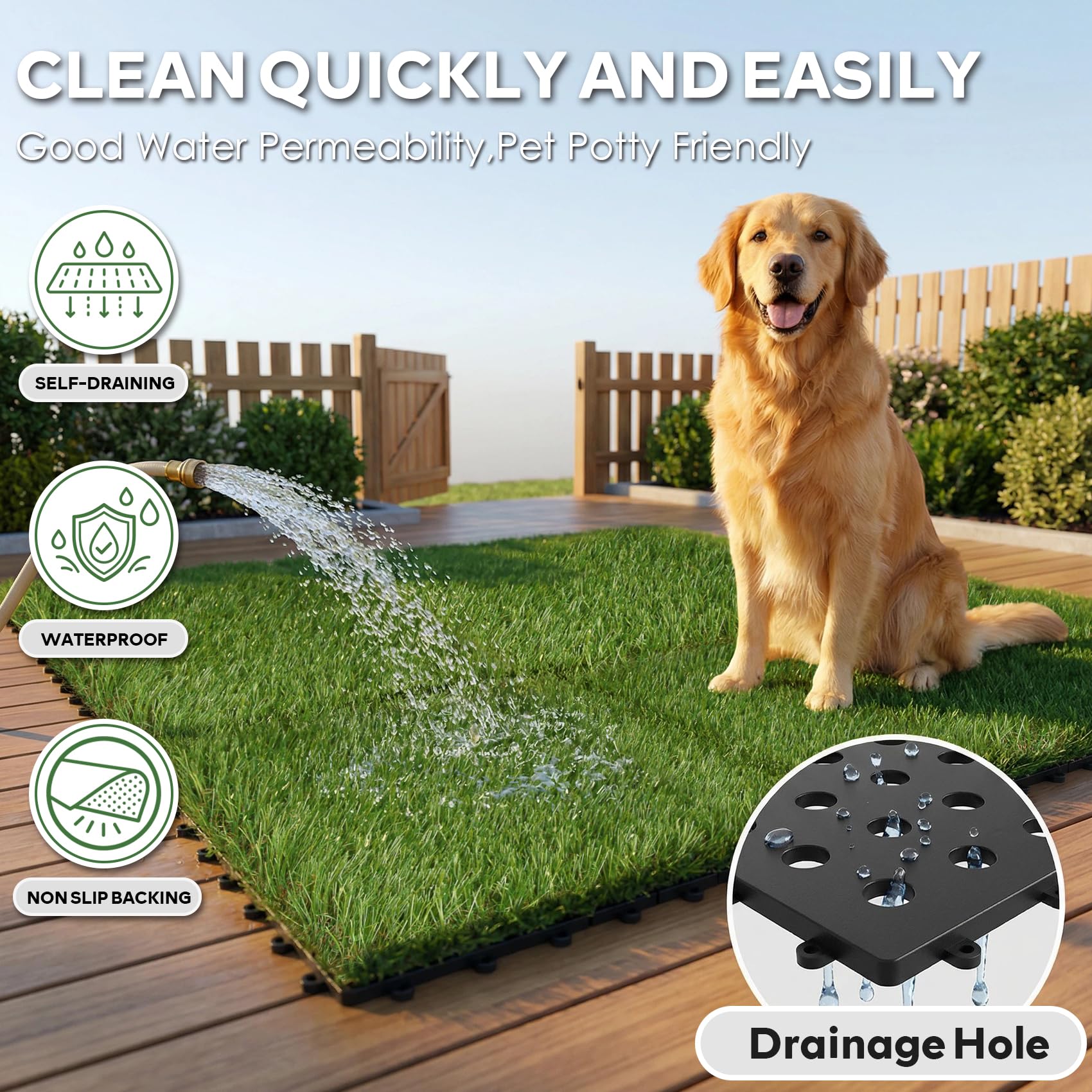 XLX TURF tiles installed on a small balcony creating comfortable outdoor flooring