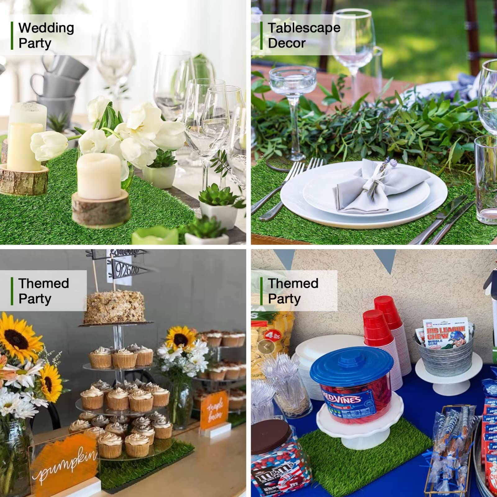 XLX TURF placed as a table centerpiece adding natural look and event-ready benefit