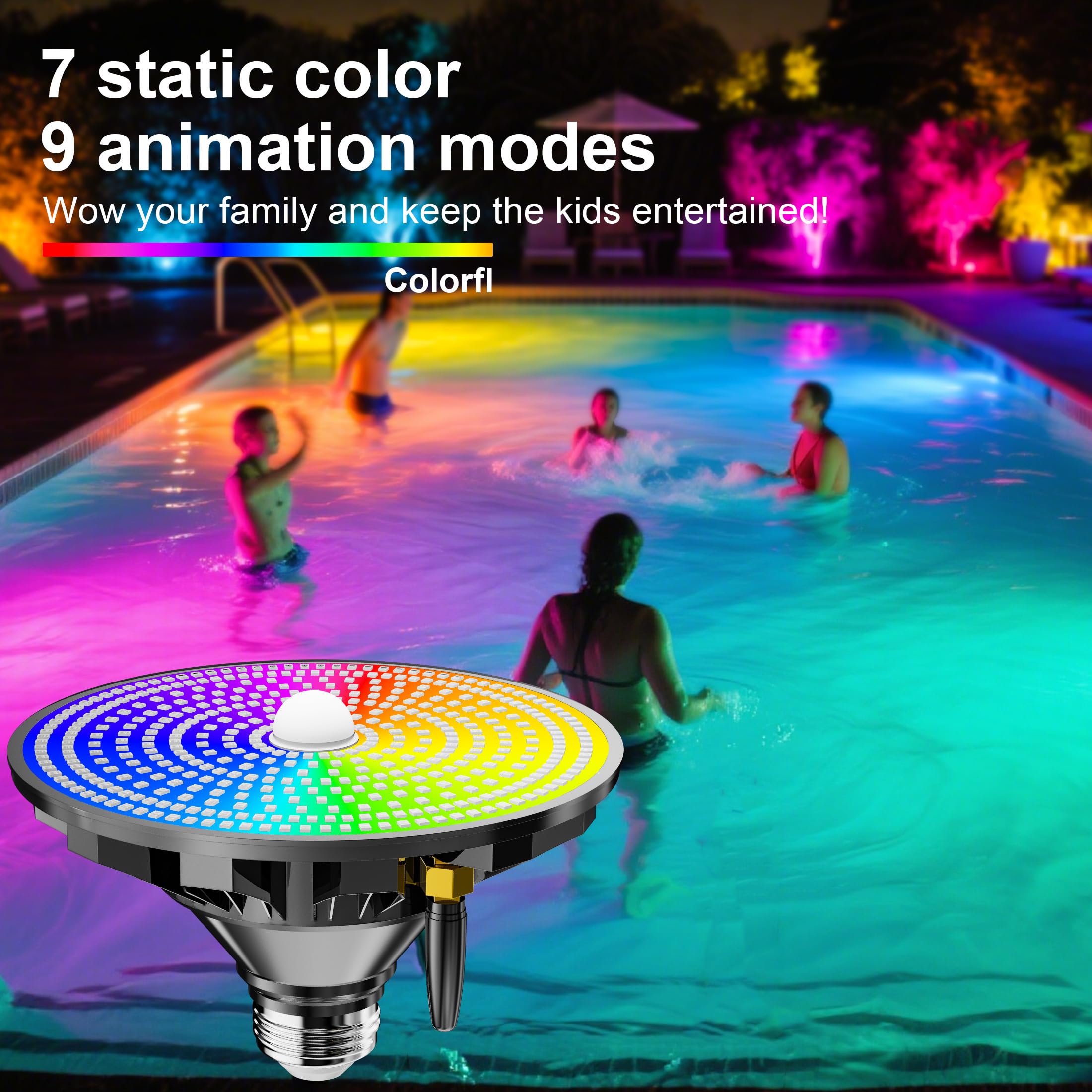 XMPTYN close-up of LED array revealing color elements and efficient light output