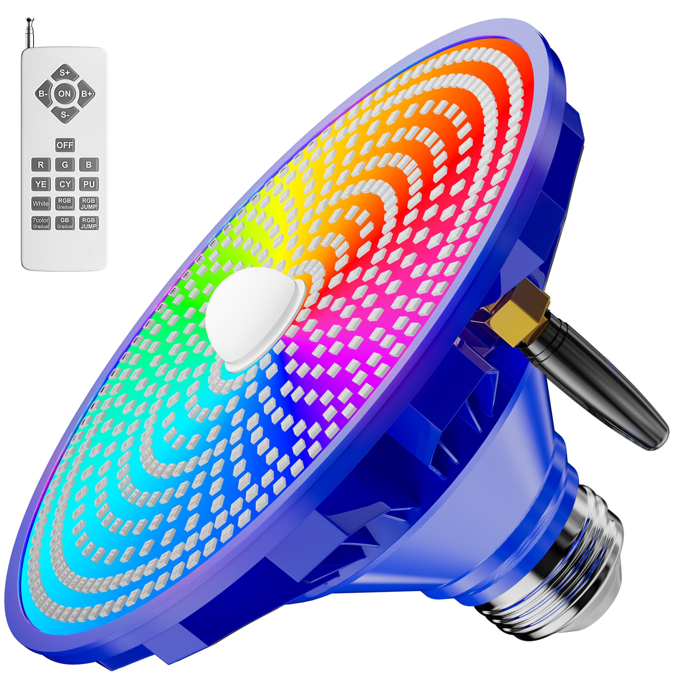 XMPTYN front view of LED pool light showing sleek bulb and housing, brightening pools