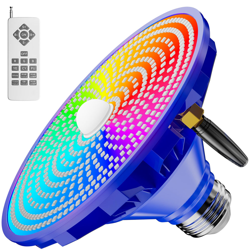 XMPTYN front view of LED pool light showing sleek bulb and housing, brightening pools