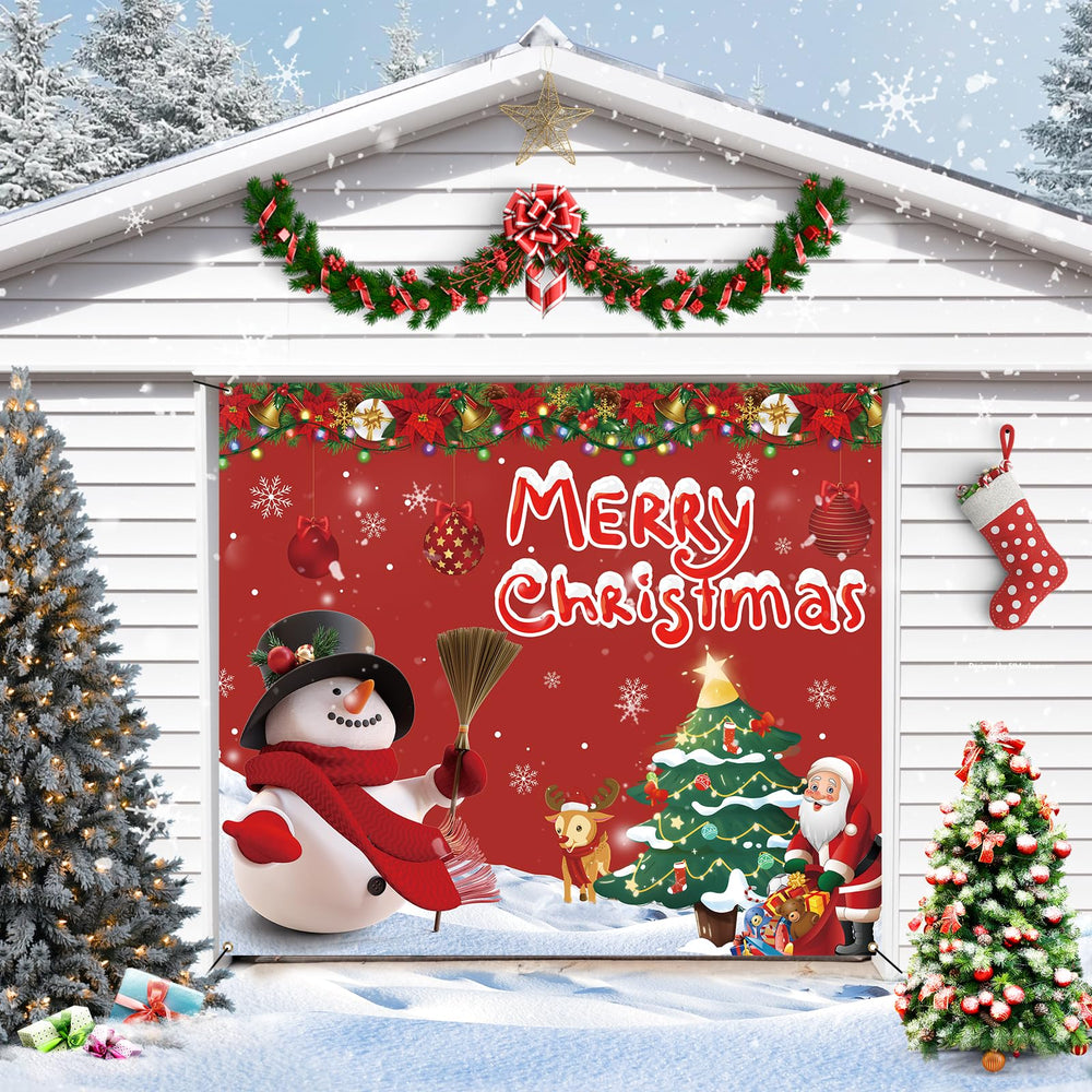 XMZFAC full-front garage banner showing festive design and curb appeal