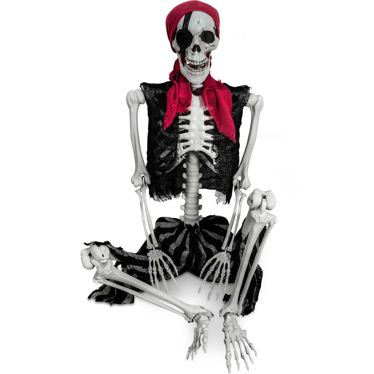 XONOR pirate skeleton front view showing full poseable body and pirate costume
