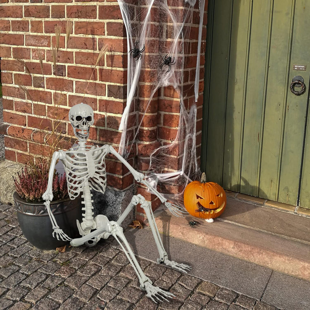 XONOR skeleton in Halloween yard scene creating dramatic seasonal impact