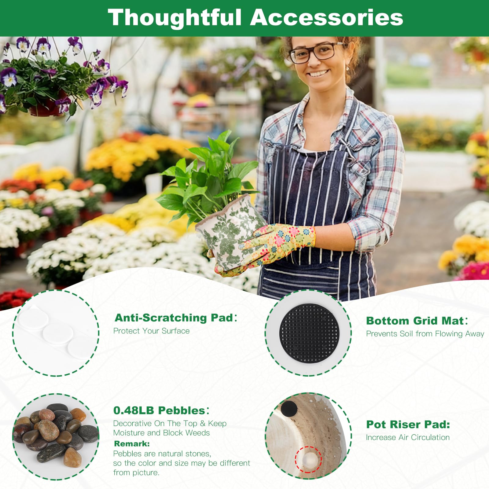 Xoogifae held in hand showing 6-inch scale for tabletop and shelf fit