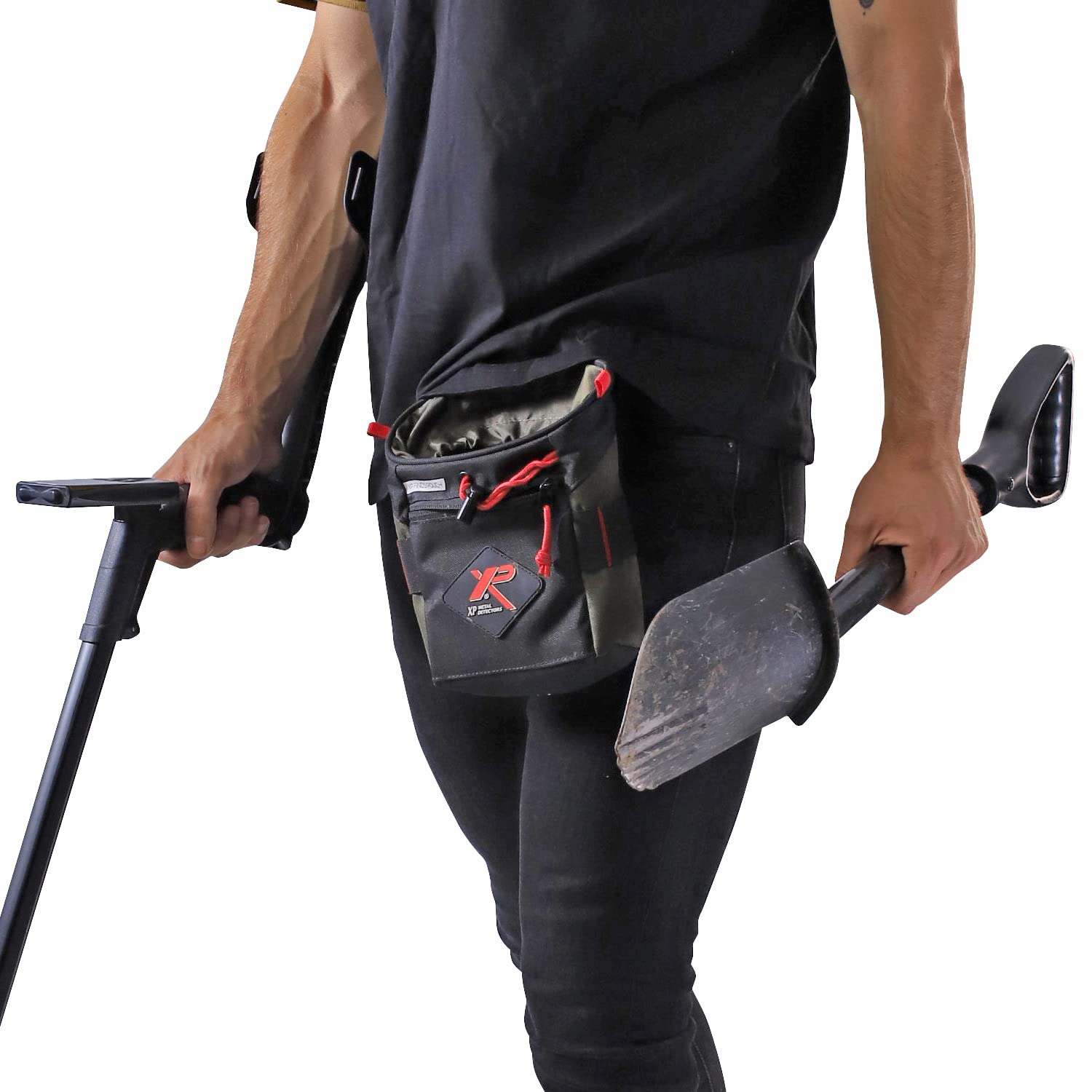 XP METAL DETECTORS close-up of zipped pocket protecting coins and small items