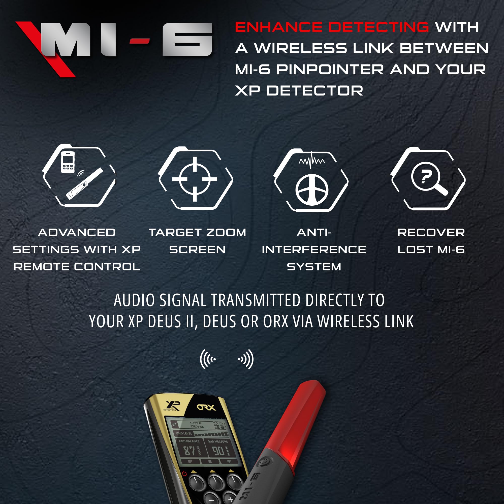 XP MI-6 paired with DEUS remote showing wireless connectivity benefit
