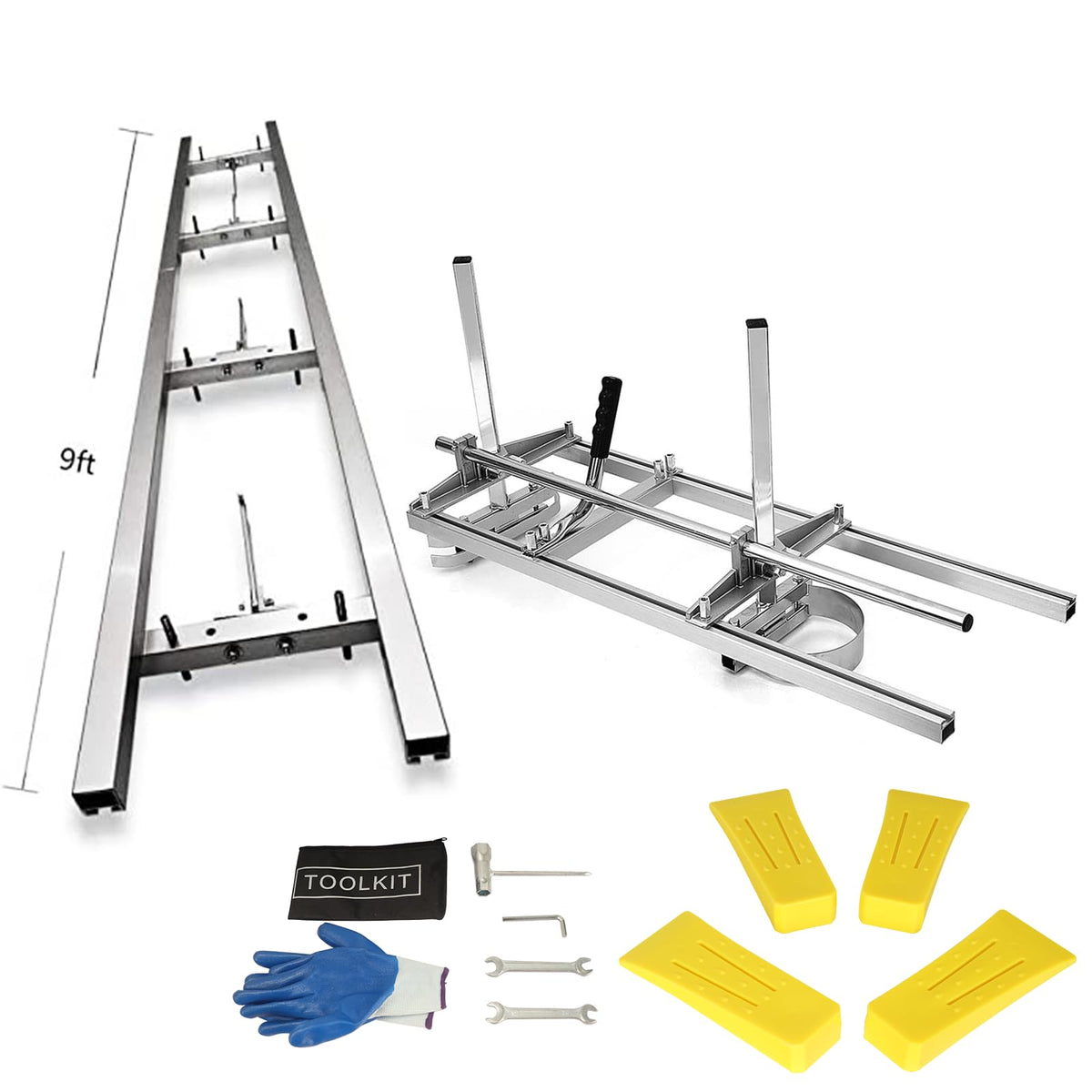 XSLOER front packaging showing mill kit and rails, highlights portability benefit