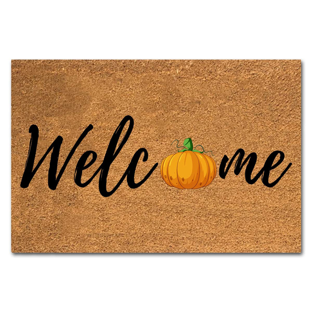 XTDJJKK front view pumpkin doormat welcoming guests with seasonal charm