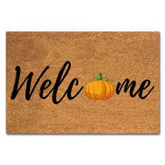 XTDJJKK front view pumpkin doormat welcoming guests with seasonal charm