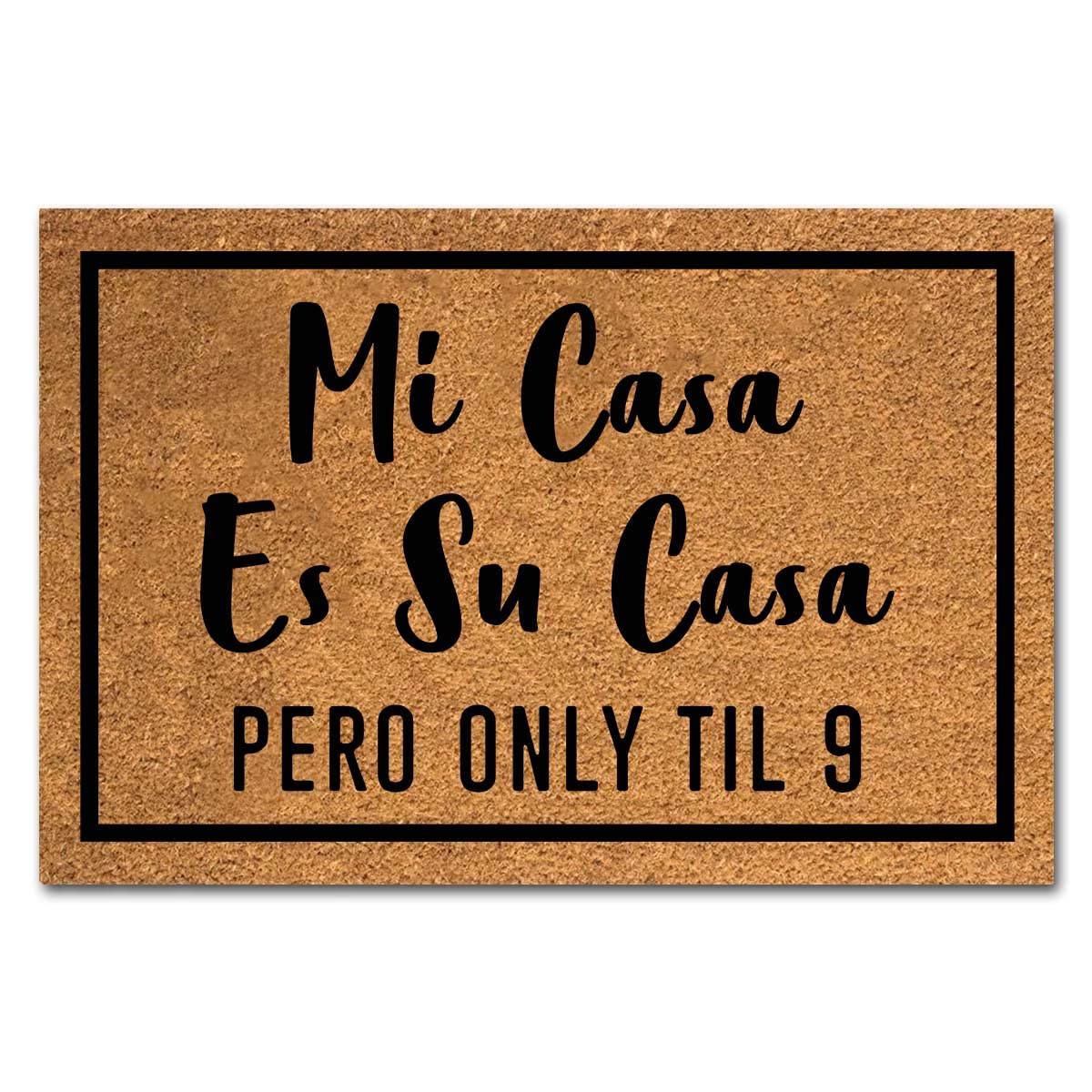 XTDJJKK front view doormat showing witty print and sturdy scraping
