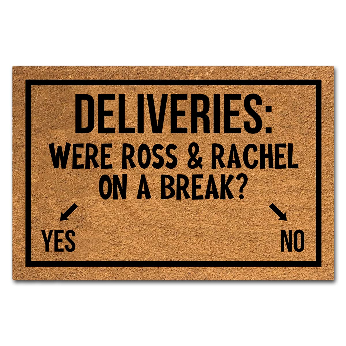 XTDJJKK front view of 'On A Break' doormat showing humorous design and welcome benefit