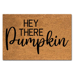 XTDJJKK front view of 'Hey There Pumpkin' doormat showing warm welcome