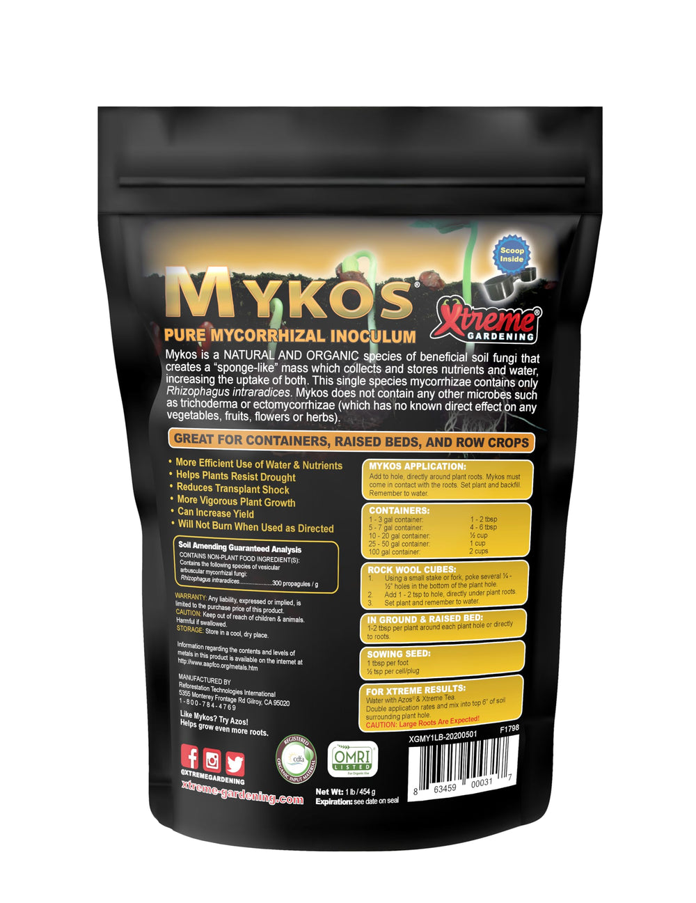 Xtreme Gardening Mykos Pure granular close-up showing texture for precise root placement benefit