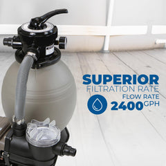 XtremepowerUS 7-way valve close-up with gauge for easy maintenance control