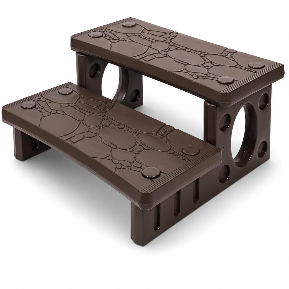 XtremepowerUS front view mocha two-step showing stable entry benefit