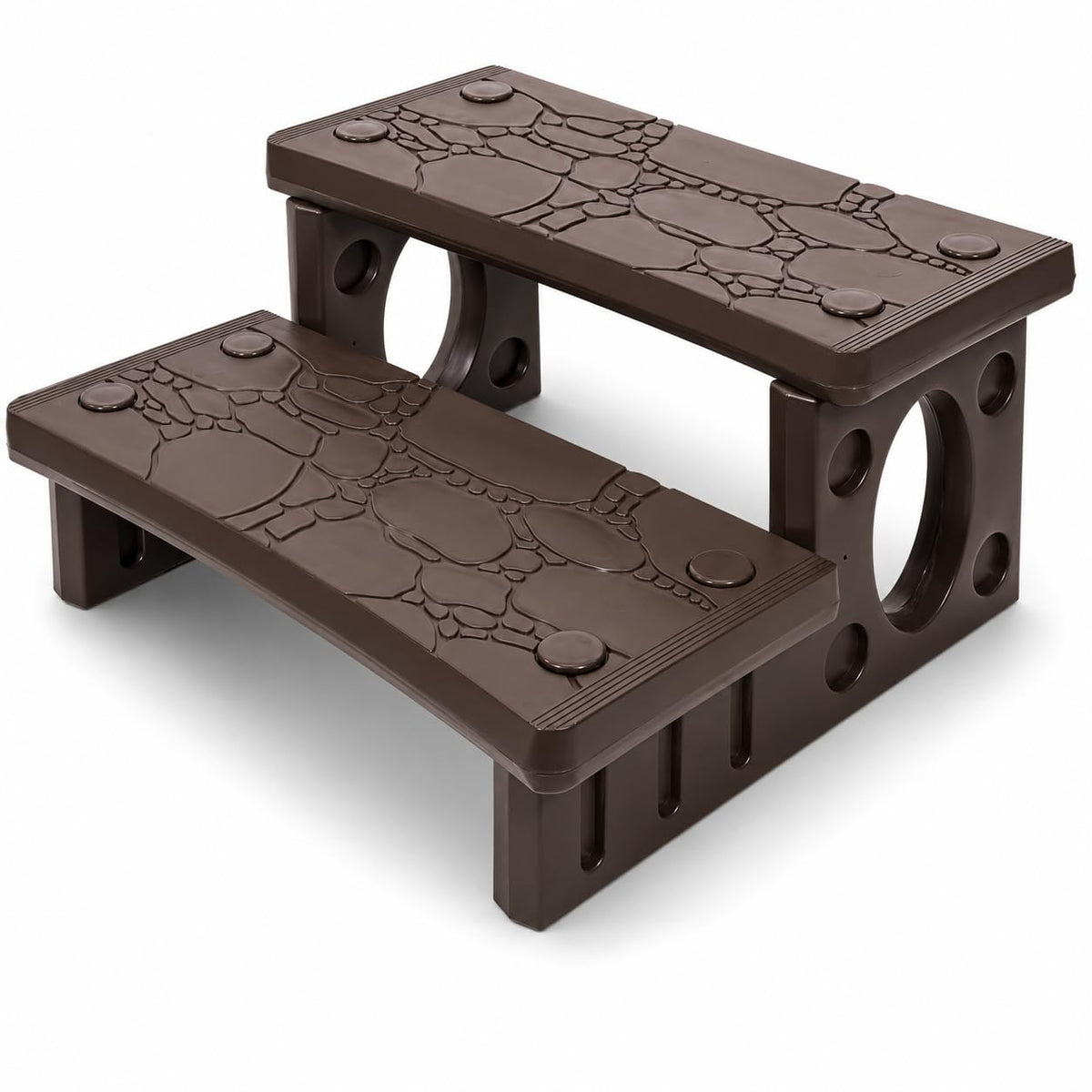 XtremepowerUS front view mocha two-step showing stable entry benefit