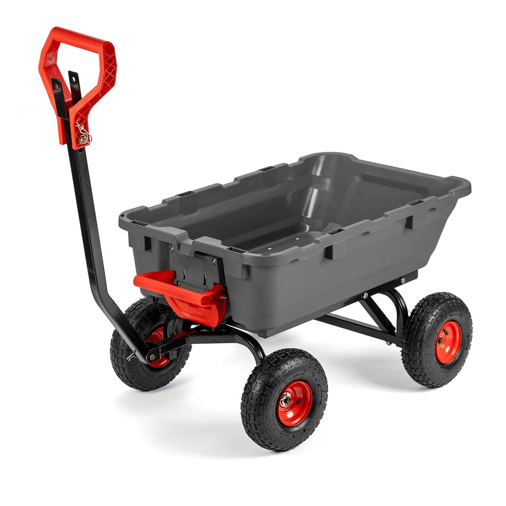 XtremepowerUS front view of wagon showing capacity and sturdy frame benefit