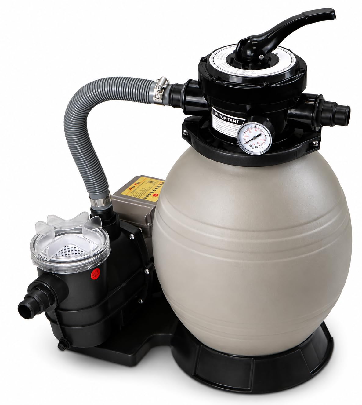 XtremepowerUS front view of pump and filter showing compact durable design and easy maintenance