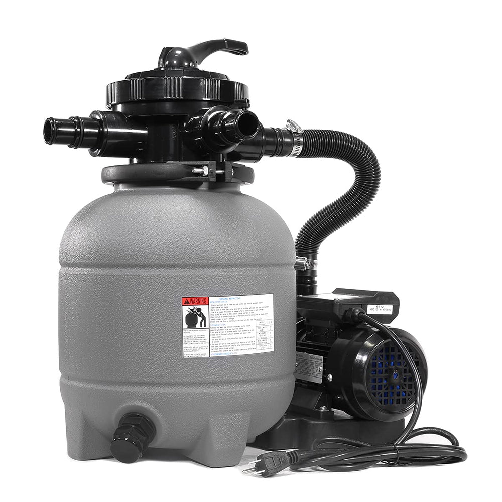 XtremepowerUS front view of pump and 12-inch sand filter showing complete unit and fast setup
