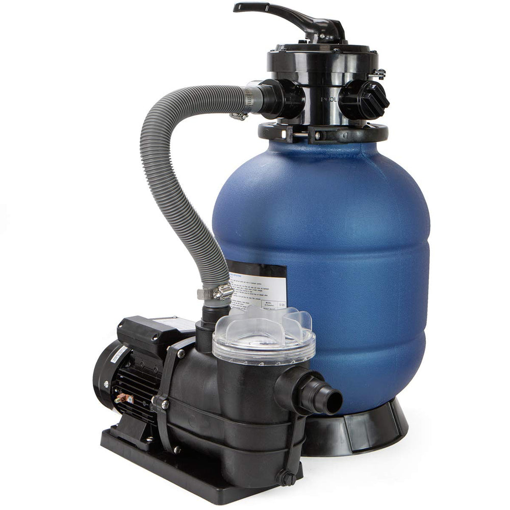 XtremepowerUS front view showing whole filter and pump, space-saving setup benefit