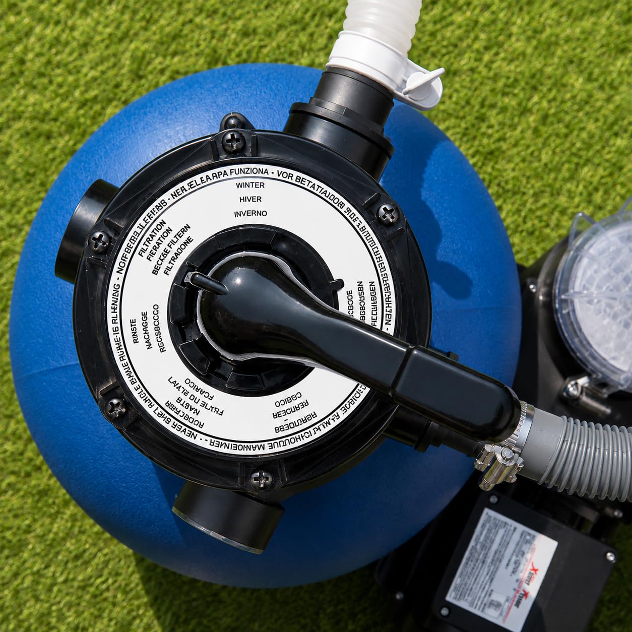 XtremepowerUS hose adapters and clamps laid out for simple above-ground pool hookup